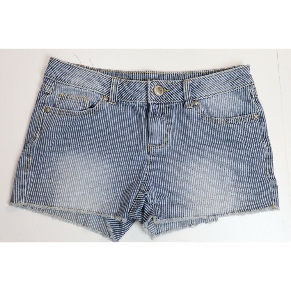 LC Lauren Conrad Women's Denim Jean Shorts Blue Pinstripe Size 4 Summer Jorts
